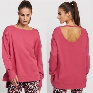 Sweaty Betty Tayberry Pink After Class Sport Sweatshirt Yoga Workout